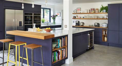 Dark Blue Linear Edge Harvey Jones Kitchen Design Handleless