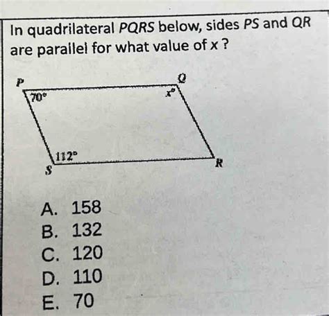 Solved In Quadrilateral PQRS Below Sides PS And QR Are Parallel For