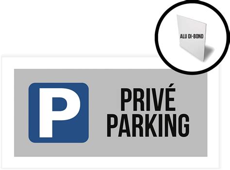 Alu bord XL Pictogram Privé parking 80 x 40 cm Parkeren