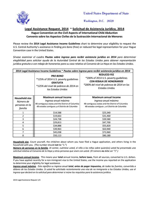 Fillable Online Solicitud De Asistencia Jurdica En Los Estados Unidos