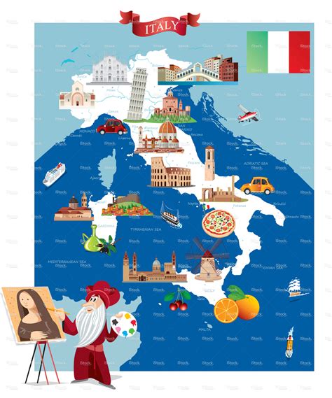 Cartoon Map Of Italy 2 Images Behance