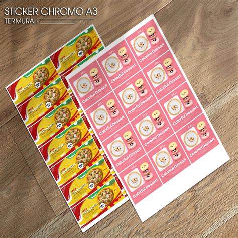 Jual Termurah Cetak Sticker Chromo A Stiker Label Makanan Cetak