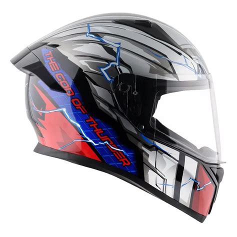 Vega Bolt Marvel Thor Edition Full Face Helmet Red And Black