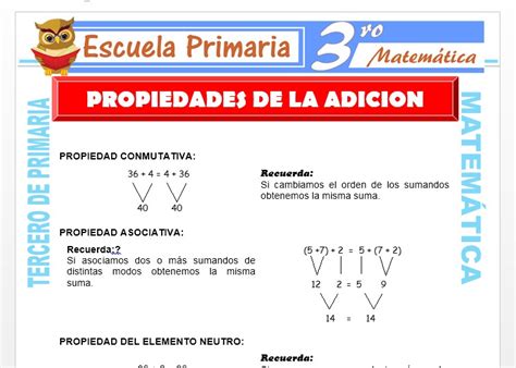 Ejercicio De Propiedades De La Adicion Para Tercero Math Sheets Hot