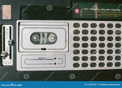 Old Cassette Tape Recorder Top View Stock Image Image Of Recorder Audio 115700701