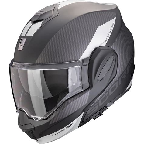 Casque Exo Tech Evo Team Scorpion Noir Mat Argent Maxxess Fr Casque