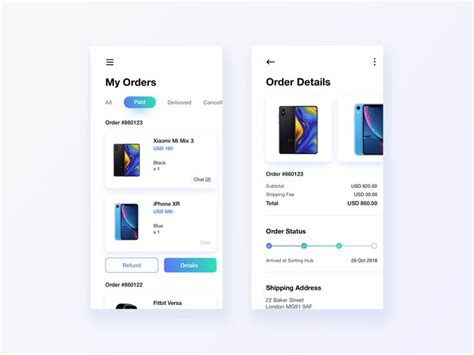 order details ui  smartphones