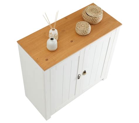 Buffet Bolton Avec Portes En Pin Massif Lasur Blanc Et Brun