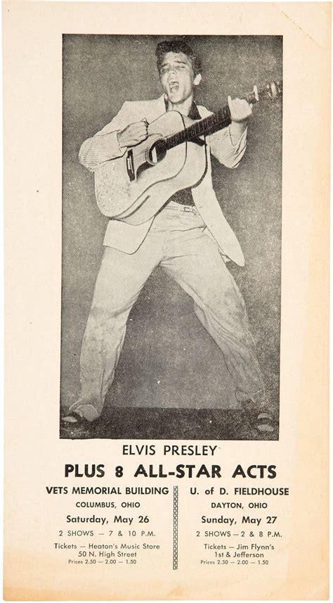 Elvis Day By Day May 27 Rare 1956 Concert Poster Up For Auction