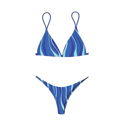Two Piece Swimsuit With An Abstract Print Modern Fashion Stylish Bikini Swimsuit Vector