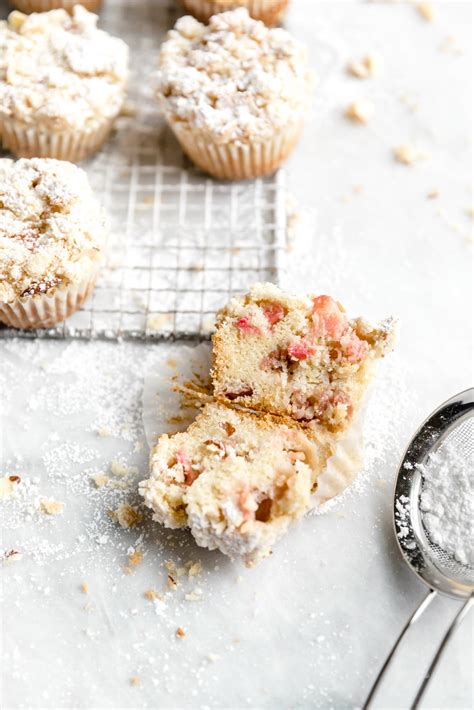 Almond Rhubarb Muffins With Almond Streusel Broma Bakery