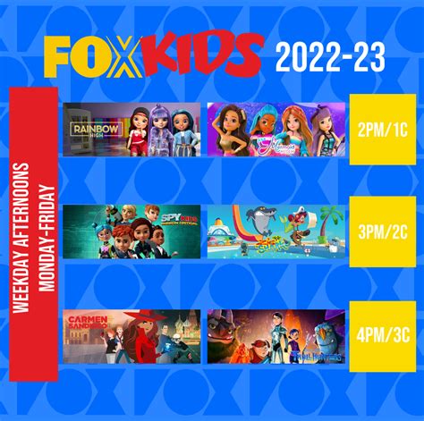 Fox Kids Weekday 2022-23 Schedule Lineup by MarkPipi on DeviantArt