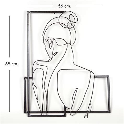 EuroFlora Dekoratif Sırtı Dönük Kadın Figürlü Metal Duvar Panosu Siyah