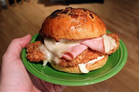 Crispy Chicken Cordon Bleu Sandwich Recipe Bounded By Buns