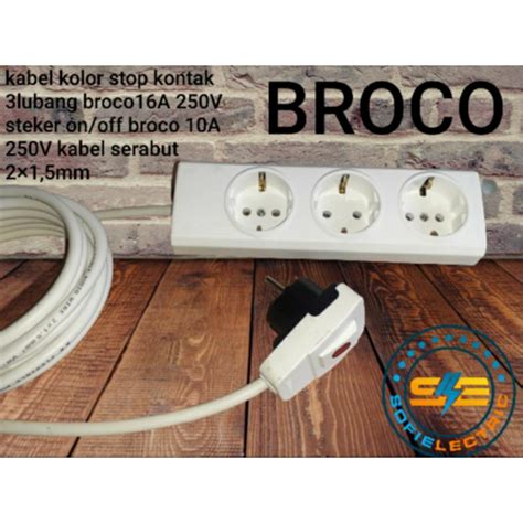 Jual Broco Stop Kontak Kabel Sambungan Olor Colokan Lubang Steker On