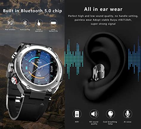 T Smart Watch With Earbuds Mp Bluetooth Headset In Inch