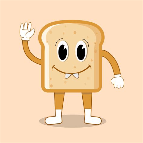 Toasted Bread Slice Cartoon Sticker Vector Art At Vecteezy