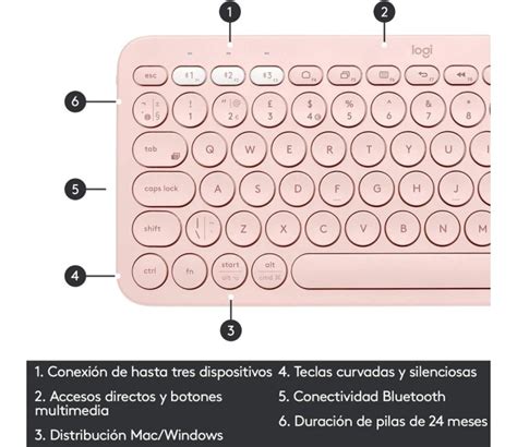 Teclado Logitech K380 Bluetooth Multi Device Rosa