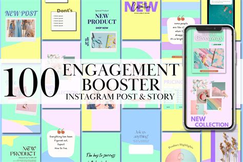 instagram template pastel theme social media templates creative market