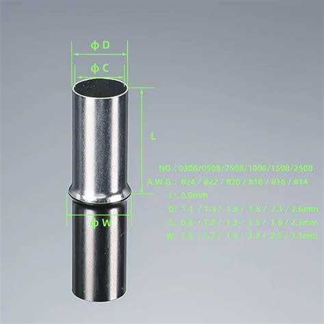 EN0308 EN0508 EN7508 EN1008 EN1508 EN2508 Non Insulated Cord End Terminal Block Naked Wire End