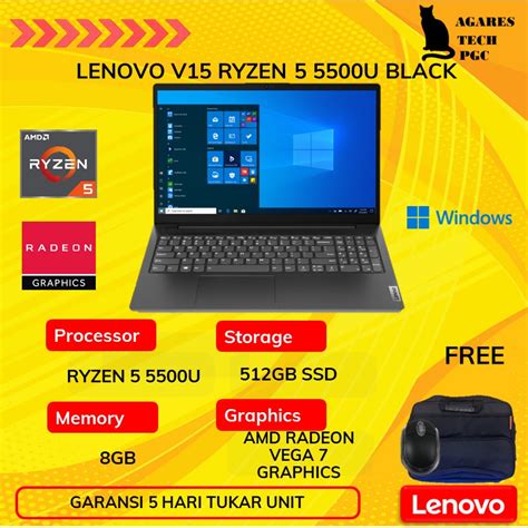 Jual Laptop Lenovo V15 G2 Ryzen 5 5500 Ram 8gb 512gb Ssd Vega7 156fhd Black Shopee Indonesia