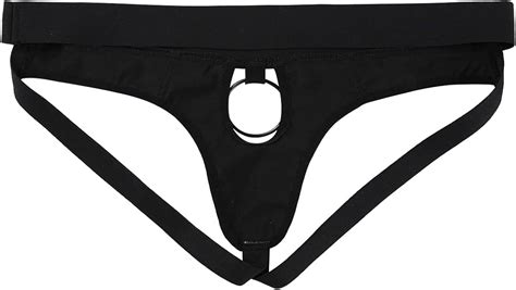 Agoky Herren Sexy Strings Jockstrap Mit Ffnung Loch Metall Penisring