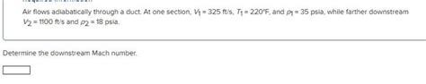 Solved Air Flows Adiabatically Through A Duct At One Chegg