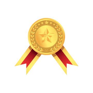 Gold Medal With Ribbon And Star