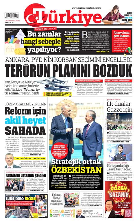 T Rkiye Gazetesi T Rkiye Man Et Oku Haberler Haziran