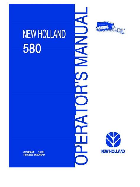 Operators Manual For New Holland Balers Model 580 DIY Repair Manuals