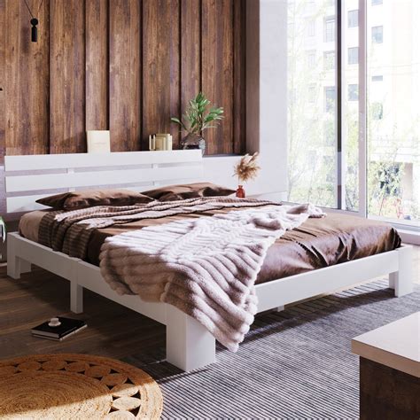 X Cm Houten Bed Tweepersoonsbed Lattenbodem Met Hoofdeinde