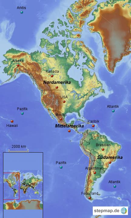 Stepmap Amerika Landkarte F R Nordamerika