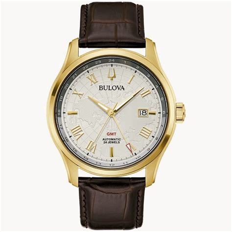 reloj automático hombre Bulova Wilton GMT 97B210 43MM 24 jewels correa