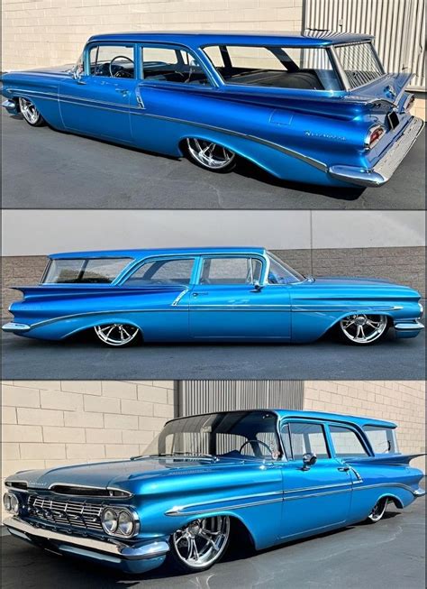 Vintage Blue Car with Chrome Wheels | Classic Cars Hot Rods