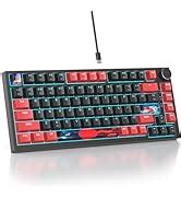 Amazon Mosptnspg 75 TKL Wired Mechanical Keyboard RGB Backlit Gasket Mount 82 Key Hot
