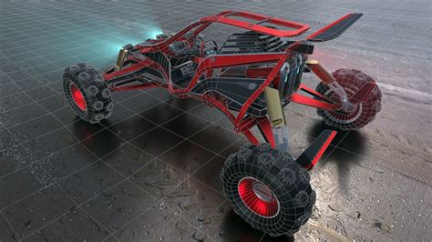 3D Model Sci Fi Buggy Car VR AR Low Poly CGTrader