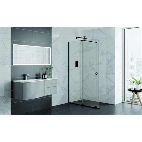 Aquadart Rolla 8 Sliding Wetroom Door 1200mm Matt Black