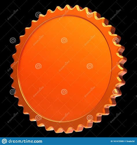 Gold Blank Award Reward Medal Rosette Orange Stock Illustration