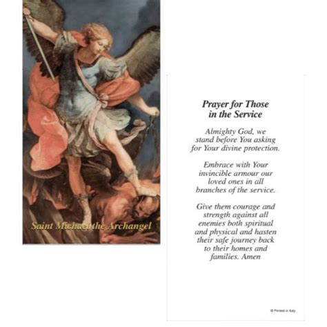 Nett Prayer Card Archangel St Michael 128740 Church Of Holy