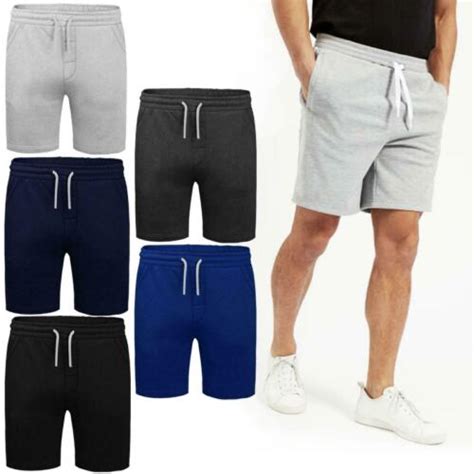 Mens Fleece Shorts Jersey Plain Elasticated Gym Sweat Plus Jogger Jogging S 5xl Ebay