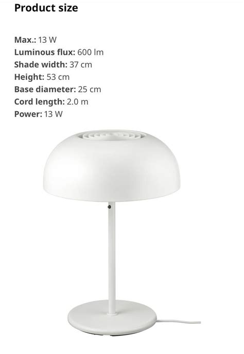 Rare Discontinued Ikea Nymane Table Lamp In White Furniture And Home