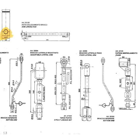 Kit relevage complet pour tracteur ISEKI bras de 500 mm Pièces t