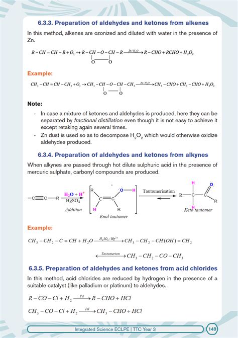 Integrated Science ECLPE Y3 6 3 Preparation Methods Of Ketones And