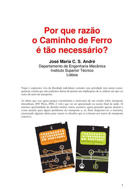 PDF Por que razão o Caminho de Ferro é tão necessário objectivas