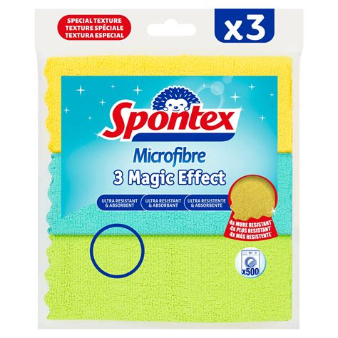 Spontex 3 Magic Effect Microfibre Cloths 245 X 25cm