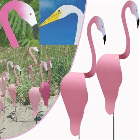 2 Pcs Florida Dancing Birds Garden Metal Art Florida Dancing Flamingo Shirem