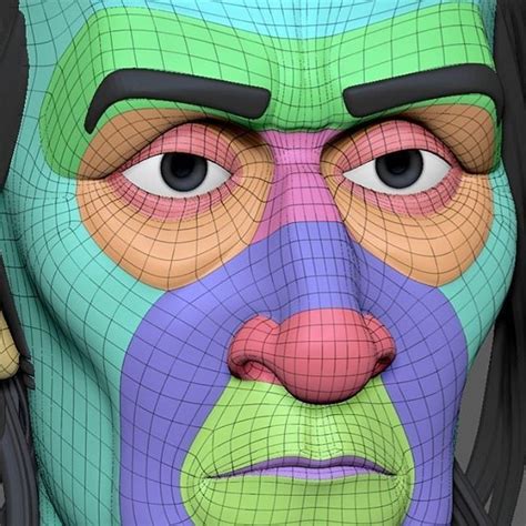 Pin By Duck Sempai On 3d Etc Face Topology Zbrush Character