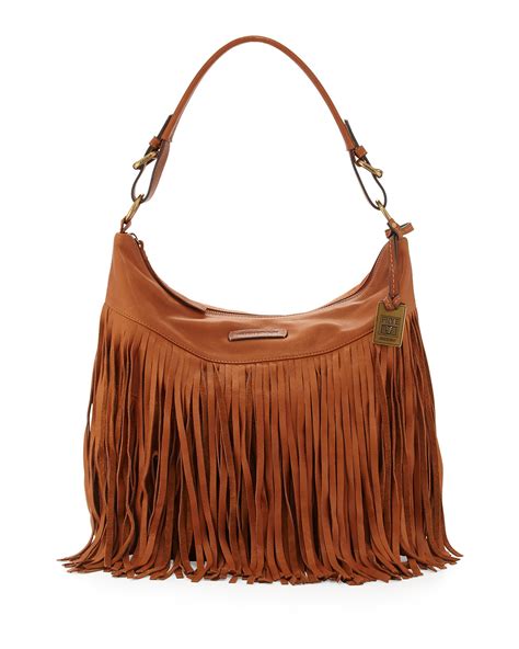 Frye Heidi Leather Fringe Hobo Bag in Brown (WHISKEY) | Lyst