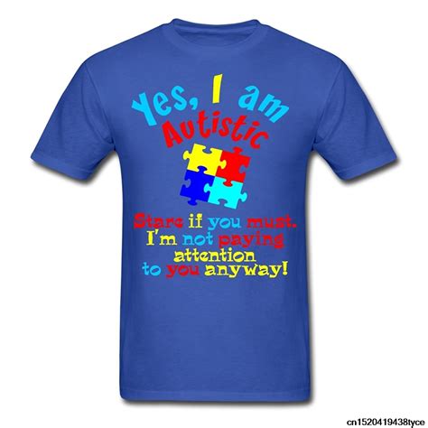 Gildan Personalized Tees Mens Short Funny Crew Neck Autism Quote