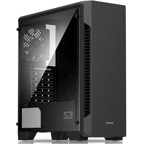 Корпус MidiTower Zalman S3 TEMPERED GLASS WINDOW black (ATX, mATX, Mini ...